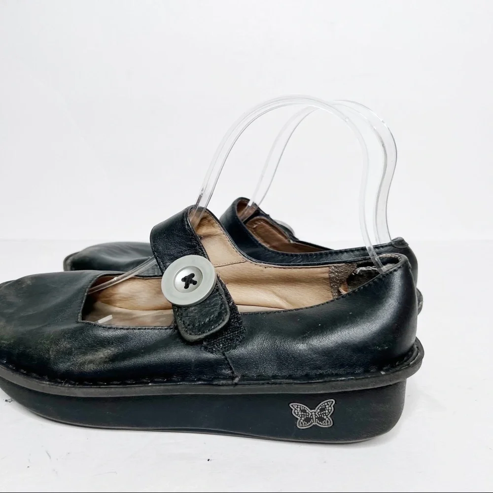 Alegria Black Leather Ballet Shoes Women’s Flats Comfort Shoes Size 38 8